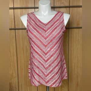Christopher & Banks Chevron Red And White Blouse SZ - M